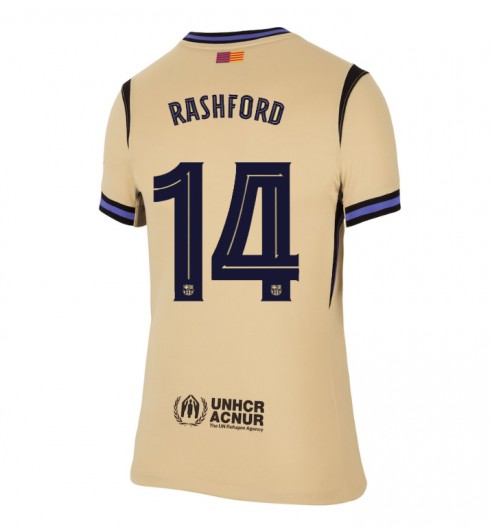 Ženske Nogometnih dresov Barcelona Marcus Rashford #14 Gostujoči 2025-26 Kratki rokavi Ženske Nogometnih dresov Barcelona Marcus Rashford #14 Gostujoči 2025-26 Kratki rokavi